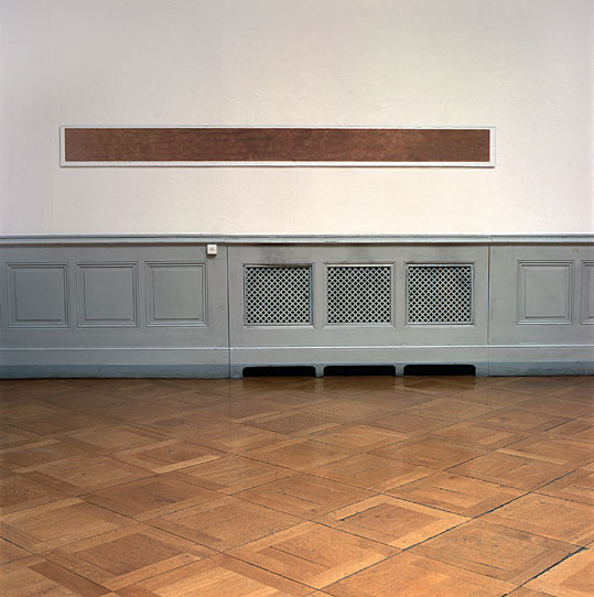 Rendu peinture brune, 1991 – impression à jet d’encre, eau / inkjet print, water – 21 x 275 cm.
