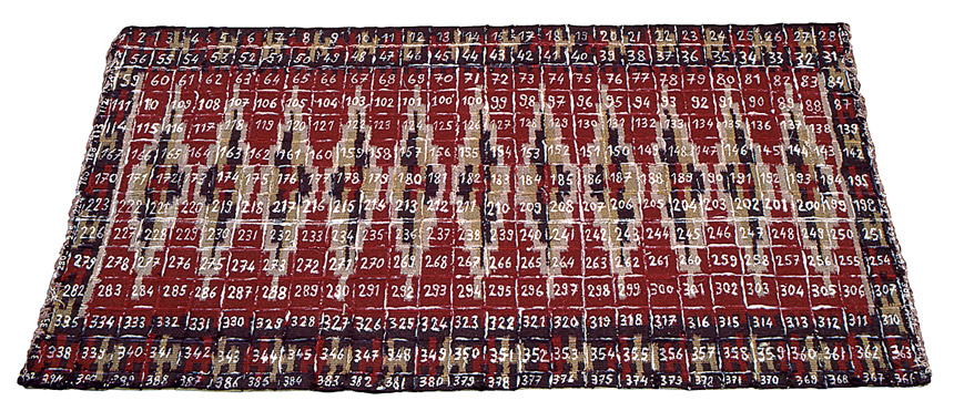Tapis, 1994 – tapis, peinture, colle / carpet, paint, glue – 67 x 133 cm.